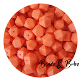 17mm Plain Colour Hexagon Silicone Beads - 8 Colours