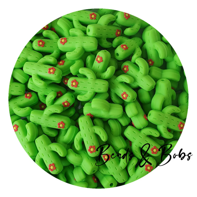 Silicone Flower Cactus Beads