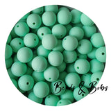 15mm Plain Colour Round Silicone Beads - 98 Colours