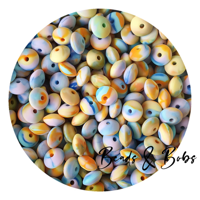 12mm Lentil Silicone Beads - 27 Colours
