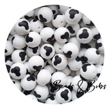 Silicone Bear Head Beads 15mm Round - 3 Colours