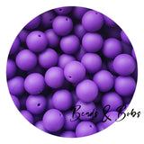 15mm Plain Colour Round Silicone Beads - 98 Colours