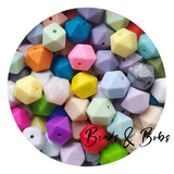 14mm Plain Colour Hexagon Beads - 38 Colours