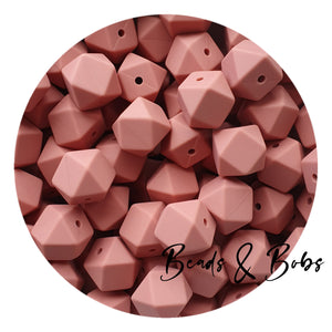 14mm Plain Colour Hexagon Beads - 38 Colours