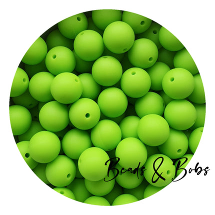 15mm Plain Colour Round Silicone Beads - 100 Colours