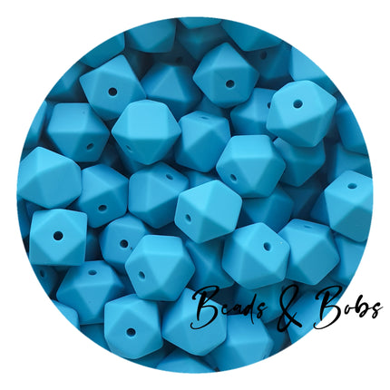 14mm Plain Colour Hexagon Beads - 48 Colours