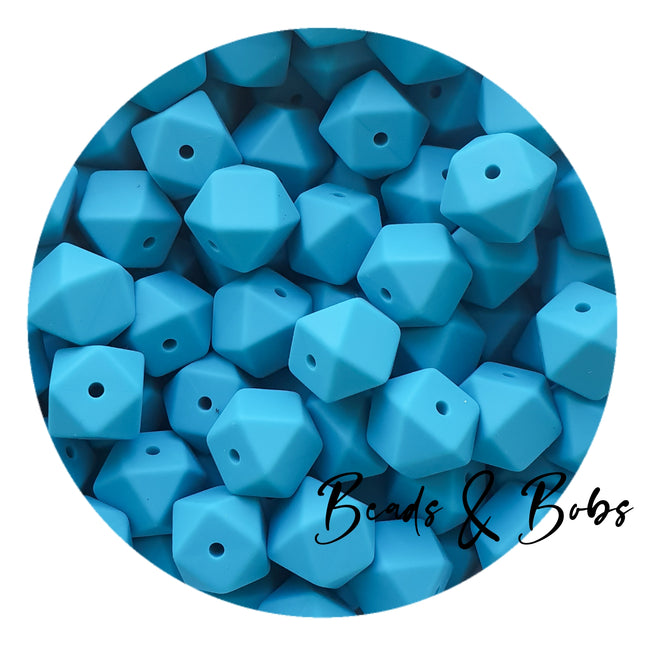 14mm Plain Colour Hexagon Beads - 48 Colours