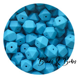 14mm Plain Colour Hexagon Beads - 38 Colours