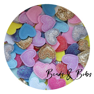 Padded Glitter Hearts - Pack of 20