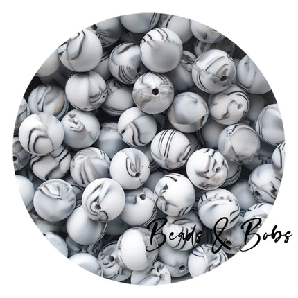 15mm Animal Print Round Silicone Beads - 15 Colours