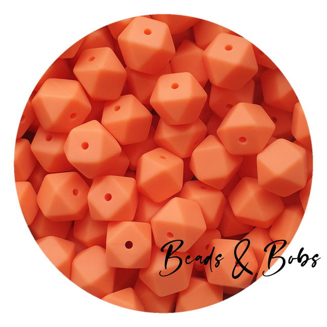 14mm Plain Colour Hexagon Beads - 48 Colours