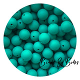 15mm Plain Colour Round Silicone Beads - 98 Colours