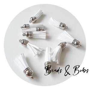 Faux Suede Mini Tassels Silver Cap - 3 Colours