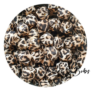 14mm Animal Print Hexagon Silicone Beads - 7 Colours