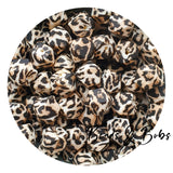 14mm Animal Print Hexagon Silicone Beads - 7 Colours