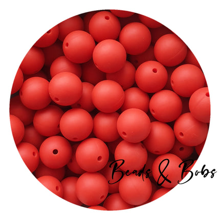 15mm Plain Colour Round Silicone Beads - 100 Colours