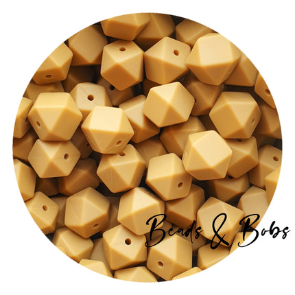 14mm Plain Colour Hexagon Beads - 48 Colours
