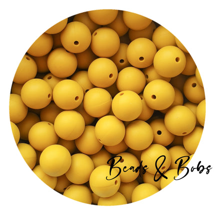 15mm Plain Colour Round Silicone Beads - 100 Colours