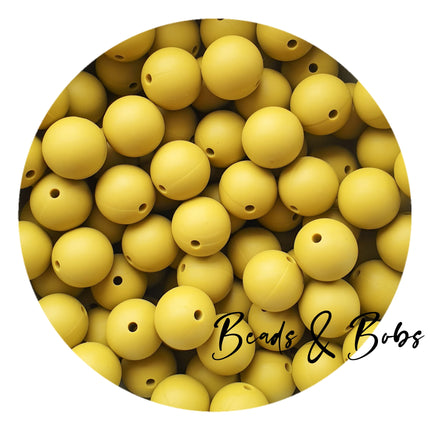 15mm Plain Colour Round Silicone Beads - 100 Colours