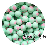 Silicone Bear Head Beads 15mm Round - 3 Colours