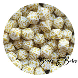 14mm Animal Print Hexagon Silicone Beads - 7 Colours
