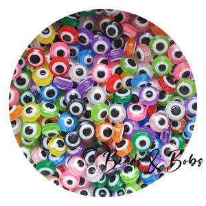 8mm Resin Evil Eye Spacer Beads - Pack of 20 Beads