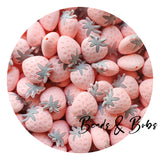 Silicone Strawberry Beads - 5 Colours