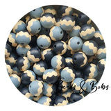 15mm Tri-Colour Silicone Beads - 2 Colours