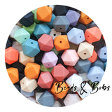 17mm Plain Colour Hexagon Silicone Beads - 8 Colours