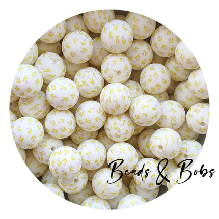 15mm Round Flower Silicone Beads - 14 Colours