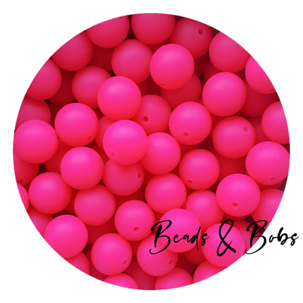 15mm Plain Colour Round Silicone Beads - 100 Colours