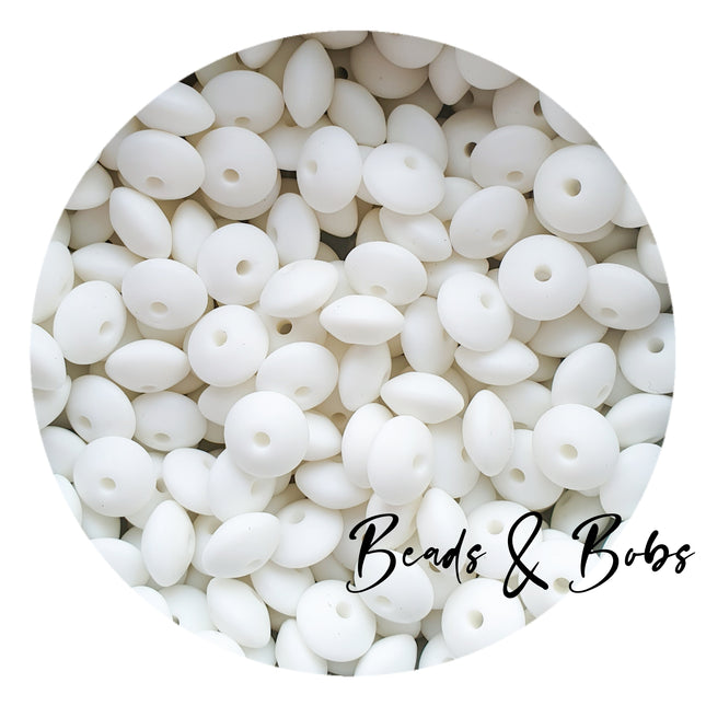 12mm Lentil Silicone Beads - 27 Colours