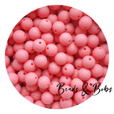 12mm Plain Colour Round Silicone Beads - 47 Colours