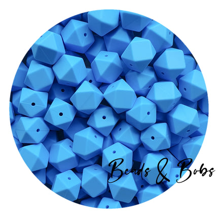 17mm Plain Colour Hexagon Silicone Beads - 13 Colours