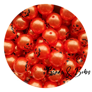 20mm Acrylic Print Halloween Pumpkin Beads