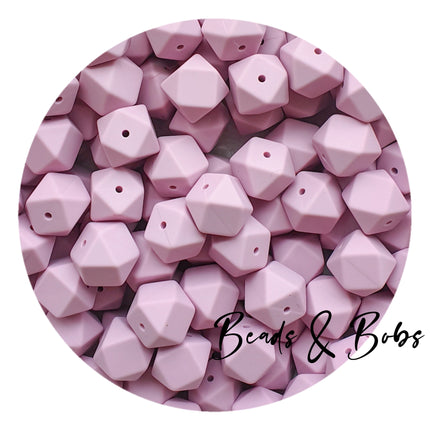 17mm Plain Colour Hexagon Silicone Beads - 13 Colours