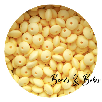 12mm Lentil Silicone Beads - 27 Colours