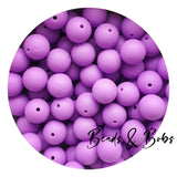 15mm Plain Colour Round Silicone Beads - 98 Colours