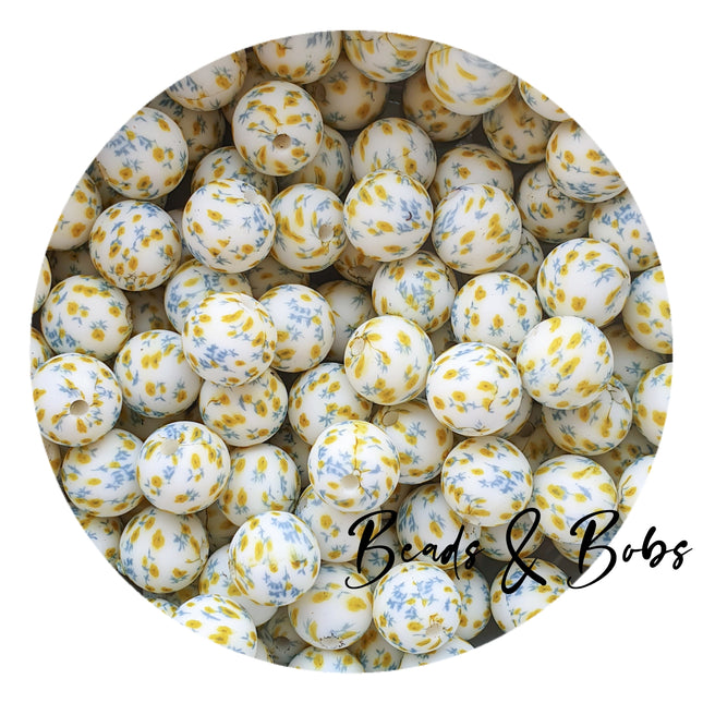 12mm Round Printed Silicone Beads - 4 Colours