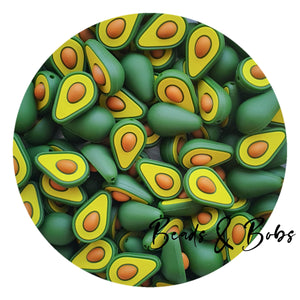 Silicone Avocado Half Beads