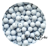 12mm Plain Colour Round Silicone Beads - 47 Colours