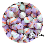 14mm Tie-Dye Hexagon Silicone Beads - 3 Colours