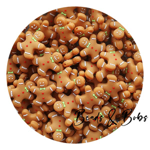 Silicone Gingerbread Man Beads