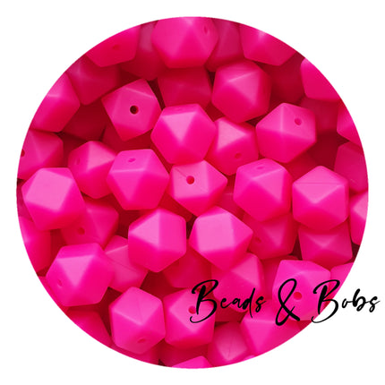 14mm Plain Colour Hexagon Beads - 48 Colours