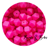 14mm Plain Colour Hexagon Beads - 38 Colours