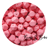 17mm Plain Colour Hexagon Silicone Beads - 8 Colours