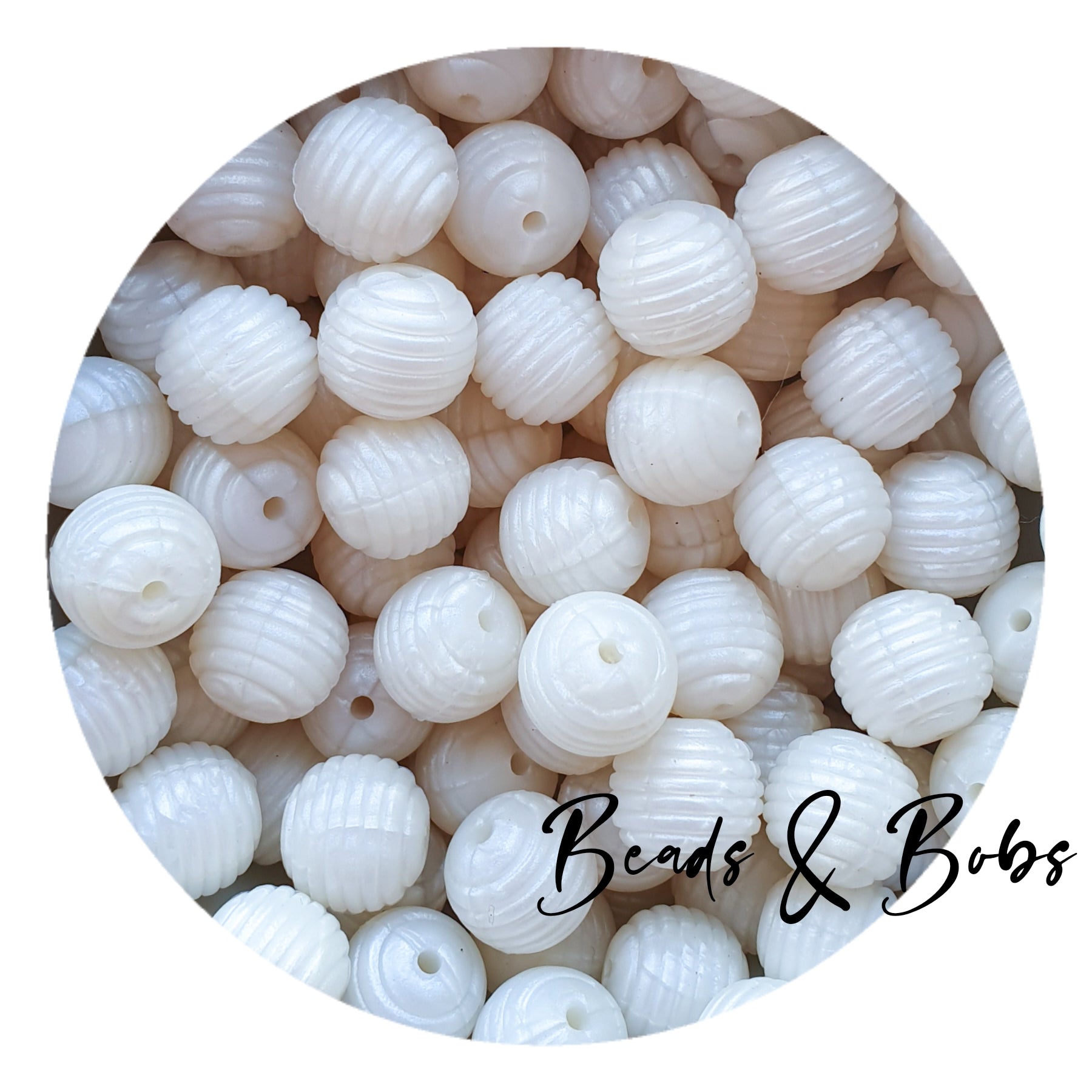 15mm Pearl White Silicone Beads, White Round Silicone Beads, Beads Wholesale