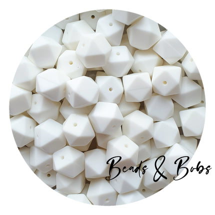 17mm Plain Colour Hexagon Silicone Beads - 13 Colours