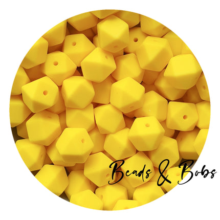 14mm Plain Colour Hexagon Beads - 48 Colours