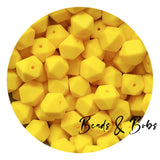 14mm Plain Colour Hexagon Beads - 38 Colours